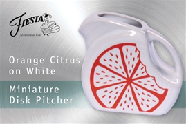 Fiesta Orange Citrus on White Mini Disk Pitcher
