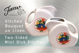 Kitchen Bouquet Double Sided Mini Disk Pitcher on Linen