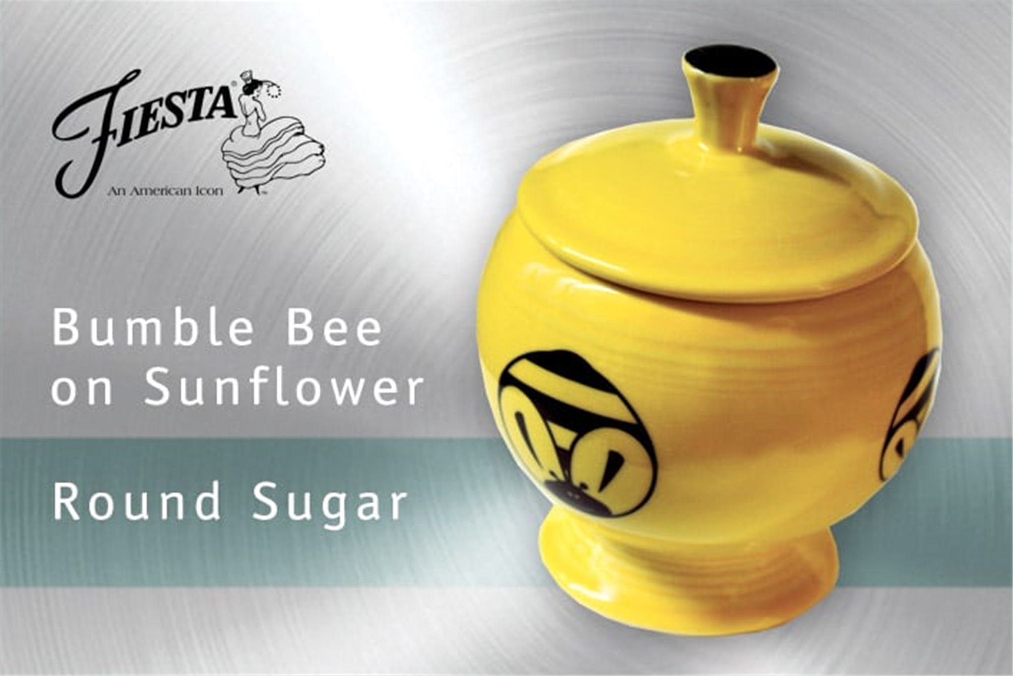 Fiesta Bumble Bee on Sunflower Round Sugar Bowl