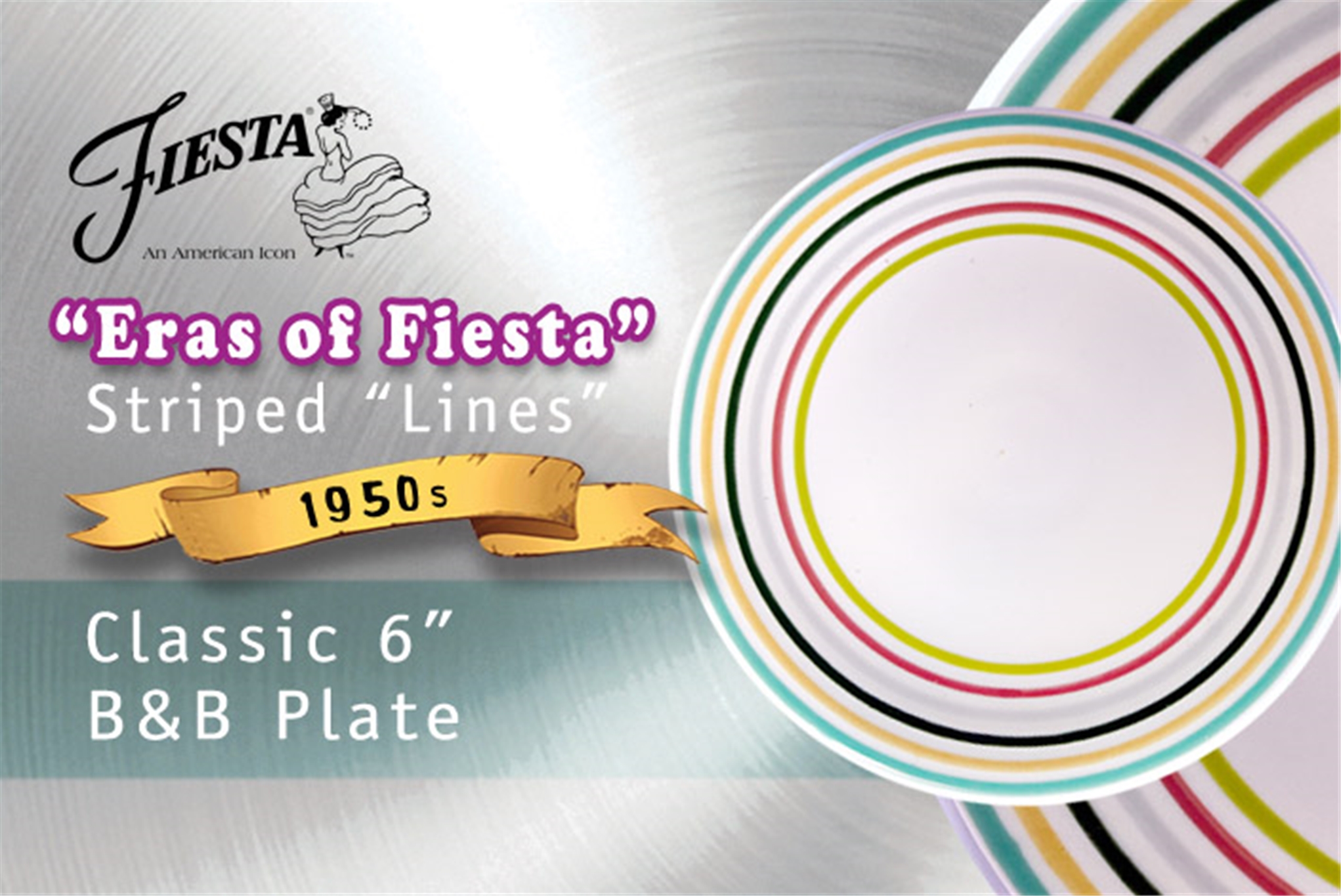 Era's Fiesta - Lines, 1950's Bread & Butter Plate