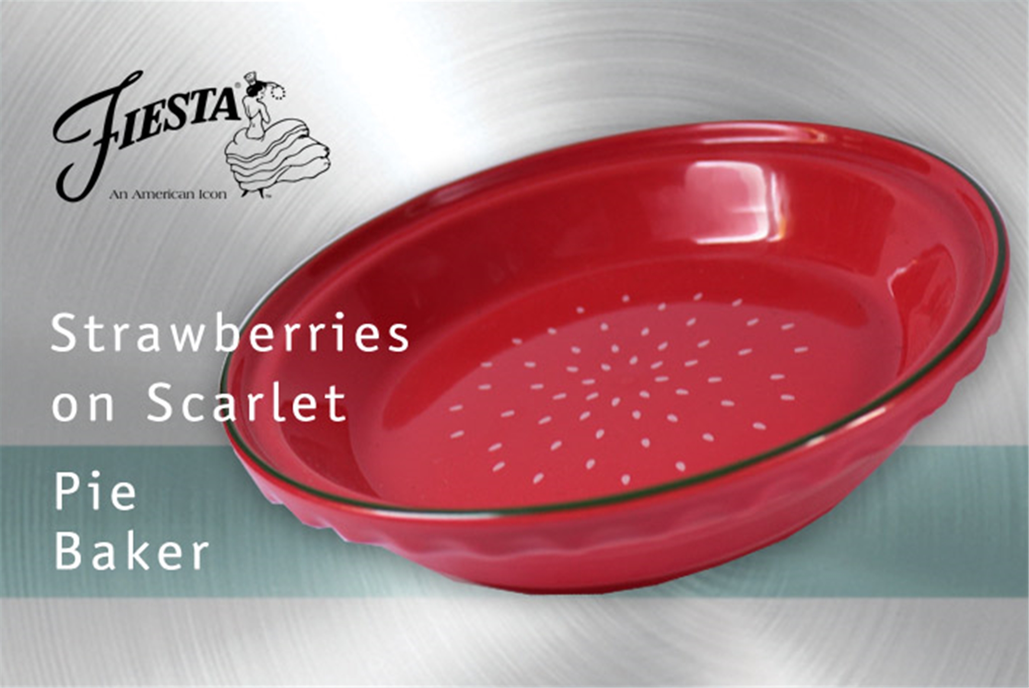 Fiesta Strawberries on Large Scarlet Pie Baker 